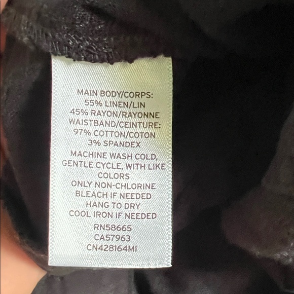 Caslon Linen Blend Black Straight Wide Leg Women's Pants Size XS - Picture 4 of 12